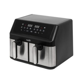   HOME HGAF29 duplakosaras forrólevegős sütő, 2 x 4,5L, 2000 W, digitális vezérlés, 8 féle üzemmód