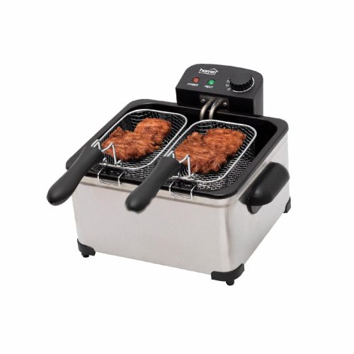 HOME HGOLS5 olajsütő, fritőz, 2000 W, 5 literes, max. 190 °C, rozsdamentes készülékház, 3 sütőkosaras