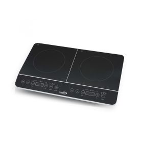   HAUSER IC-2214 indukciós főzőlap, 3500 W, 2 főzőlap, üvegkerámia, LCD kijelző, max. 240 °C, időzítő, gyerekzár, fekete színű