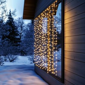 HOME KAF400DWW DOT LED-es fényfüggöny, 400 db melegfehér DOT LED, 2x2m, 8 program, ismétlődő időzítés, hálózati tápellátás, kül- és beltéri kivitel   HOME KAF400DWW DOT LED-es fényfüggöny, 400 db melegfehér DOT LED, 2x2m, 8 program, ismétlődő időzítés, hálózati tápellátás, kül- és beltéri kivitel