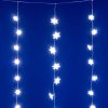 HOME KAF50WH LED-es hópehely fényfüggöny, 1,35 m, 50 db hidegfehér LED, hálózati tápellátás, beltéri kivitel