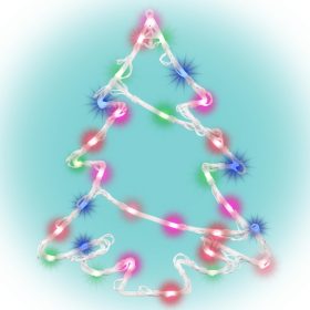 Home KID 502 B/M fenyőfa ablakdísz, 35 db színes LED, 3 funkció, kapcsolható   Home KID 502 B/M fenyőfa ablakdísz, 35 db színes LED, 3 funkció, kapcsolható