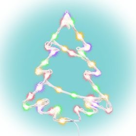 Home KID502M fenyőfa ablakdísz, kül- és beltéri kivitel, 35 db színes LED, 2 tapadókorong, fehér tápkábel, 33 x 28 cm   Home KID502M fenyőfa ablakdísz, kül- és beltéri kivitel, 35 db színes LED, 2 tapadókorong, fehér tápkábel, 33 x 28 cm