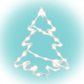 Home KID502WW fenyőfa ablakdísz, kül- és beltéri kivitel, 35 db melegfehér LED, 2 tapadókorong, fehér tápkábel, 33 x 28 cm   Home KID502WW fenyőfa ablakdísz, kül- és beltéri kivitel, 35 db melegfehér LED, 2 tapadókorong, fehér tápkábel, 33 x 28 cm