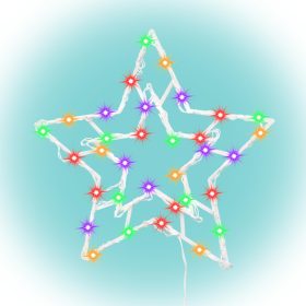 Home KID503M csillag ablakdísz, kül- és beltéri kivitel, 35 db színes LED, 2 tapadókorong, fehér tápkábel, 33 x 28 cm   Home KID503M csillag ablakdísz, kül- és beltéri kivitel, 35 db színes LED, 2 tapadókorong, fehér tápkábel, 33 x 28 cm