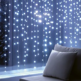 HOME KIN168DWH DOT LED-es fényfüggöny, 168 db hidegfehér DOT LED, állófényű, átlátszó vezeték, 12x14 LED, beltéri adapteres kivitel   HOME KIN168DWH DOT LED-es fényfüggöny, 168 db hidegfehér DOT LED, állófényű, átlátszó vezeték, 12x14 LED, beltéri adapteres kivitel