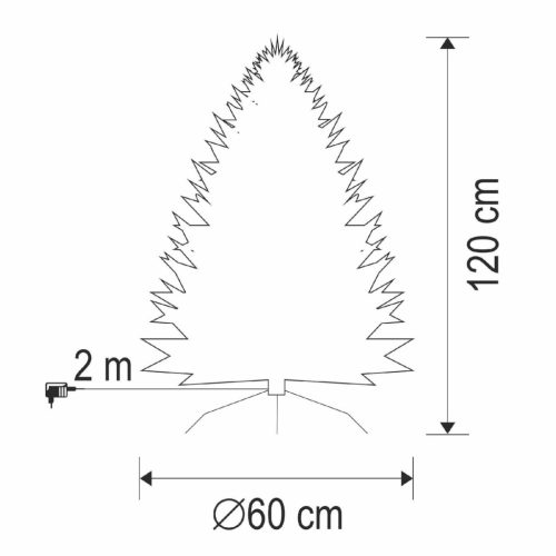 HOME KIX120LED LED-es műfenyő, 120 cm, optikai szálas, folyamatos színváltás, műanyag talp, hálózati tápellátás, beltéri kivitel