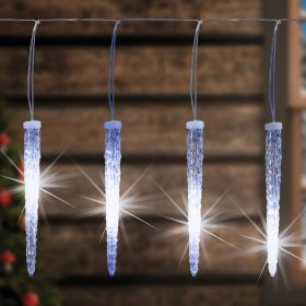   Home KJL 35 LED-es jégcsap fényfüzér, kül- és beltéri kivitel, 15 jégcsap, jégcsaponként 18 LED, 270 db hidegfehér LED, füzér hossza 5,6 m