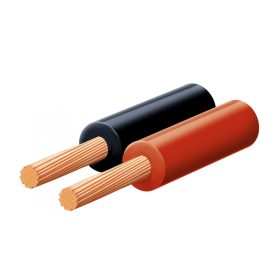   SAL KLS 0,5 hangszóróvezeték, piros-fekete, 2 x 0,5 mm2, 0,15 mm elemi szál, 100 m/ tekercs