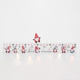   Home KLW25 LED-es adventi naptár, 7db LED világítás, fa alapanyag, elemes tápellátás, beltéri kivitel