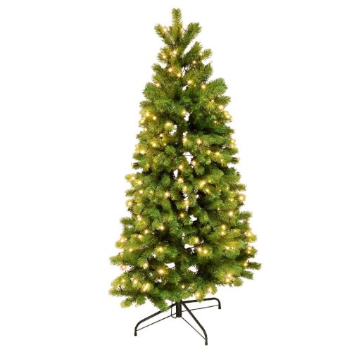 Home KMF 7/150 fél műfenyő beépített világítással, 180 db LED, 150 cm magasság, 85 cm legnagyobb átmérő, sík oldal
