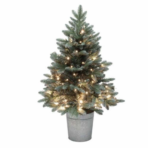 Home KMF90BLED elemes műfenyő LED-ekkel, 100db melegfehér LED, 90cm magas, 3D és 2D tűlevelek, elemes tápellátás, beltéri kivitel