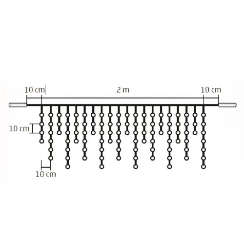 Home KSF 100/WH LED-es sorolható fényfüggöny, kül- és beltéri kivitel, 100 db hidegfehér LED, 2 méter