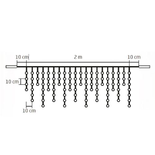 Home KSF 100/WH LED-es sorolható fényfüggöny, kül- és beltéri kivitel, 100 db hidegfehér LED, 2 méter