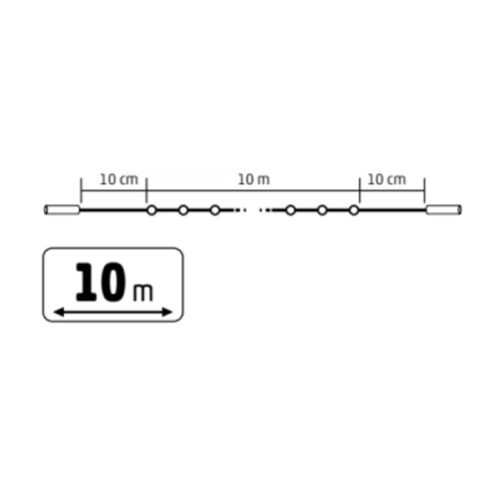 HOME KSIW100WH sorolható fényfüzér, 10 méter , 100db hidegfehér LED, fehér vezeték, kül- és beltéri kivitel
