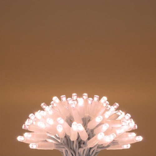 HOME KSIW100WW sorolható fényfüzér, 10 méter , 100db melegfehér LED, fehér vezeték, kül- és beltéri kivitel