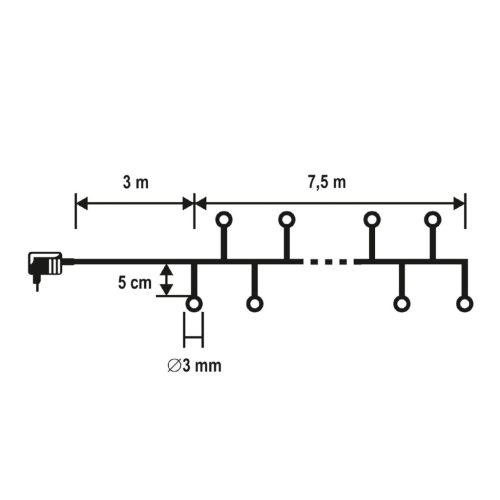 Home LC 768/WW LED-es cluster fényfüzér 7,5 m / 768 db melegfehér LED, fekete vezeték, 8 fényprogram, távirányító, hálózati adapter, kül- és beltéri kivitel