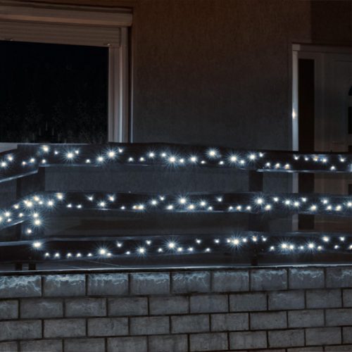 Home LED 108C/WH LED-es fényfüzér, 7 m / 100 db hidegfehér LED, 8 fényprogram, zöld vezeték, hálózati adapter, kül- és beltéri kivitel