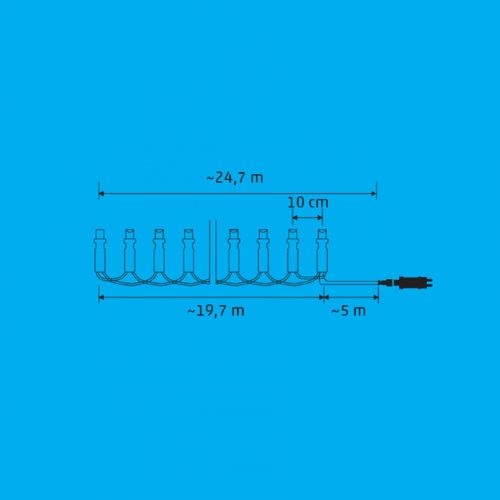 iSparkle LEDS198V LED-es fényfüzér, 19,7 m / 198 db RGB LED, applikációval vezérelhető, smart, kül- és beltéri kivitel