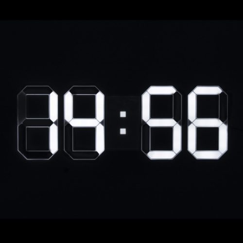 Home LTC 04 digitális, 3D LED ébresztőóra, 80 mm magas fehér kijelző, kitűnően leolvasható, háromféle fényerősség