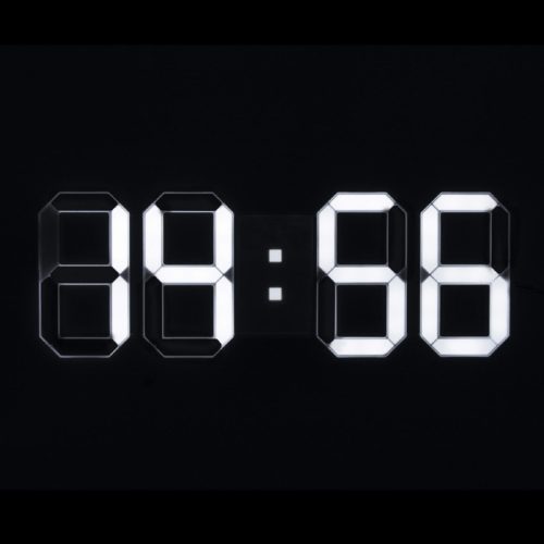 Home LTC 04 digitális, 3D LED ébresztőóra, 80 mm magas fehér kijelző, kitűnően leolvasható, háromféle fényerősség