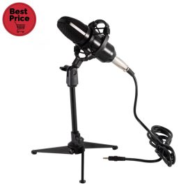 SAL M 12 stúdiómikrofon-szett, stabil asztali állvány, rezgéscsillapított, kondenzátormikrofon, kardioid iránykarakterisztika, XLR   SAL M 12 stúdiómikrofon-szett, stabil asztali állvány, rezgéscsillapított, kondenzátormikrofon, kardioid iránykarakterisztika, XLR