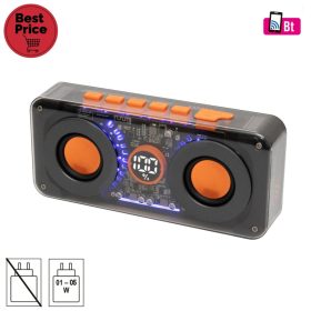 SAL MECHAPOWER vezeték nélküli hangszóró és multimédia-lejátszó, 2 x 10 W, RGB LED, BT TWS, USB-C, ~8 óra üzemidő, superbass mélysugárzó   SAL MECHAPOWER vezeték nélküli hangszóró és multimédia-lejátszó, 2 x 10 W, RGB LED, BT TWS, USB-C, ~8 óra üzemidő, superbass mélysugárzó