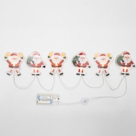 Home MLS6 LED-es mikulás fényfüzér, szilikon, 6db melegfehér LED, elemes tápellátás, beltéri kivitel   Home MLS6 LED-es mikulás fényfüzér, szilikon, 6db melegfehér LED, elemes tápellátás, beltéri kivitel