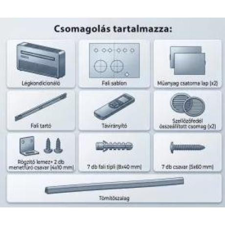 HOME MONOBLOCK12 monoblokkos hűtő-fűtő klíma, 3,5 kW, 4 üzemmód, PTC kiegészítő fűtés, wifi, távirányító, LED kijelző
