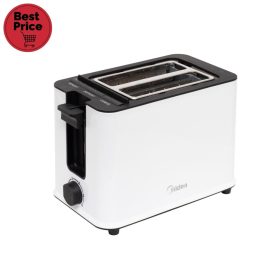 Midea MT-RP2L09W kenyérpirító, max. 950 W, 6-fokozatú időzítés, visszajelző fények, vezetéktároló, fehér-fekete   Midea MT-RP2L09W kenyérpirító, max. 950 W, 6-fokozatú időzítés, visszajelző fények, vezetéktároló, fehér-fekete