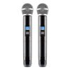 SAL MVN610 professzionális vezeték nélküli mikrofon szett, kb.50m hatótávolság, fém kézi mikrofonok, asztali profi vevőegység, automatikus párosítás, 2x100 UHF csatorna a zavarmentes vételért