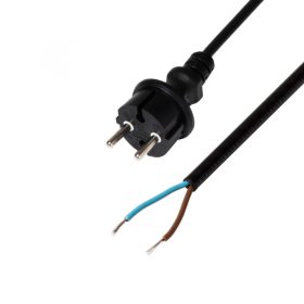   Home N 10-3/1,0 hálózati csatlakozókábel, 3 m, H05RN-F 2 x 1,0 mm2 gumikábel,  IP44 védettség, max.2300W, fekete