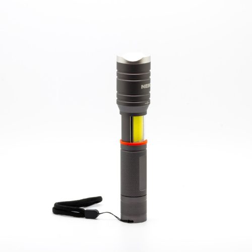 NEBO NEB-6746-G TAC SLYDE zseblámpa, 300 lumen, zoom, alumínium burkolat, IPX4, 5 féle üzemmód, elemes működés