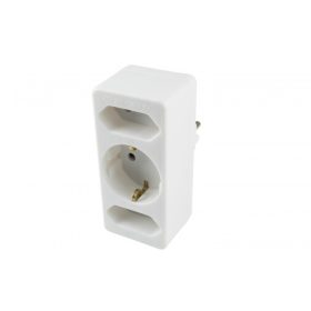 Home NV 13/WH hálózati elosztó, 3 aljzat, 1 védőérintkezős aljzat (max. 3500W), 2 EURO aljzat (max. 500W), fehér   Home NV 13/WH hálózati elosztó, 3 aljzat, 1 védőérintkezős aljzat (max. 3500W), 2 EURO aljzat (max. 500W), fehér