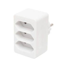   Home NV 23/WH hálózati elosztó, 3 EURO aljzat gyermekvédelemmel ellátva, max. 3 x 500 W, fehér