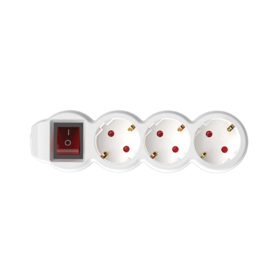   Home NV 3K/WH/1,5 hálózati elosztó, 1,5 m, H05VV-F 3G1,5 mm2 kábel, kétpólusú kapcsoló, IP20 kivitel, 3 védőérintkezős aljzat, max. 3500W, fehér
