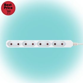   Home NV 4E-5/WH EURO hálózati elosztó, 5 m, H05VVH2-F 2 x 0,75 mm2, 4 védőérintkezős EURO aljzat, max. 2300 W, fehér