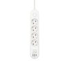 HOME NV4KUSBC hálózati elosztó, 1,5 m, H05VV-F 3G1,5 mm2 kábel, 4 védőérintkezős aljzat, USB töltőaljzat, max. 3680W, kétpólusú kapcsoló, beltéri kivitel