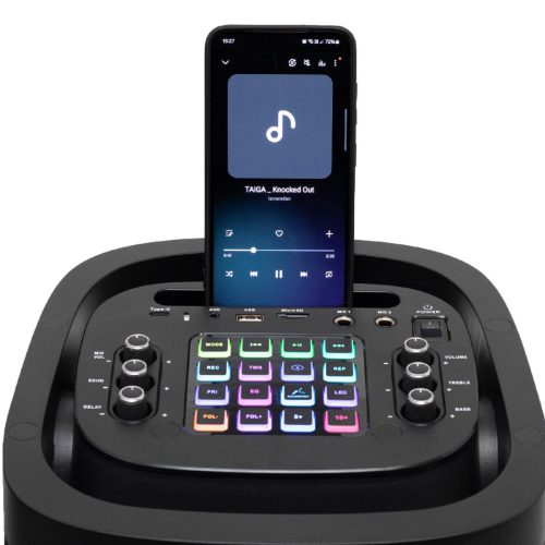 SAL PAR2100BT party hangdoboz, 80W, beépített akkumulátor és LED fénnyel, Bluetooth, AUX és mikrofon bemenetek, 2-utas, 3 hangszóró