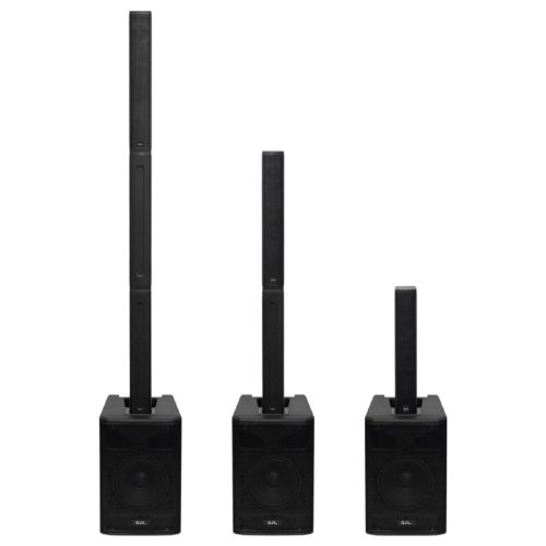 SAL PAS8W42S professzionális oszlopsugárzó hangrendszer, max. 600 W, 20cm mélysugárzó, 4x2” szélessávú szatellit hangszóró, aktív zenekari hangdoboz, Bluetooth, állvány