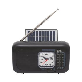   SAL RPH3 napelemes rádió és multimédia lejátszó, hibrid töltés, 3 sávos, napelemes, Bluetooth, cserélhető akkumulátor