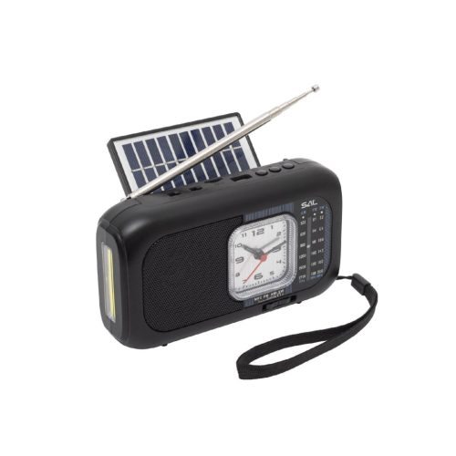 SAL RPH3 napelemes rádió és multimédia lejátszó, hibrid töltés, 3 sávos, napelemes, Bluetooth, cserélhető akkumulátor