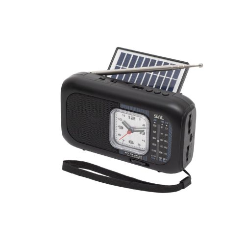 SAL RPH3 napelemes rádió és multimédia lejátszó, hibrid töltés, 3 sávos, napelemes, Bluetooth, cserélhető akkumulátor