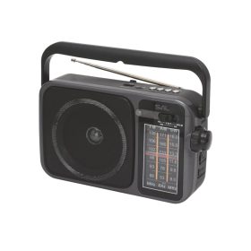   SAL RPR10 hordozható rádió multimédia lejátszóval, vezeték nélküli Bluetooth hangszóró, 3-sávos rádió, MP3 lejátszás USB/microSD eszközről, tölthető