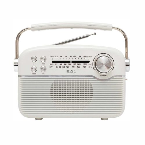 SAL RPR9 napelemes rádió multimédia lejátszóval, FM-AM-SW rádió, Bluetooth, USB és microSD csatlakozás, beépített akkumulátor