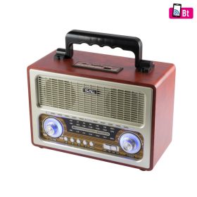 SAL RRT3 retro táskarádió, stereo multimédia lejátszó, BT, USB/microSD, AUX, 3-sávos rádió, hálózati/elemes   SAL RRT3 retro táskarádió, stereo multimédia lejátszó, BT, USB/microSD, AUX, 3-sávos rádió, hálózati/elemes