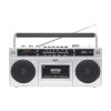 SAL RRTBRONX sztereó kazettás rádiós magnó, Bluetooth, USB, microSD, MP3, multi-felvétel és archiválás, 3-sávos rádió