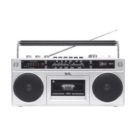   SAL RRTBRONX sztereó kazettás rádiós magnó, Bluetooth, USB, microSD, MP3, multi-felvétel és archiválás, 3-sávos rádió
