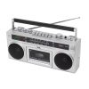 SAL RRTBRONX sztereó kazettás rádiós magnó, Bluetooth, USB, microSD, MP3, multi-felvétel és archiválás, 3-sávos rádió