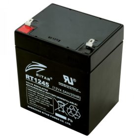 Ritar RT 1245E ólomakkumulátor, 12V/4,5 Ah, 5 éves élettartam, zárt konstrukció   Ritar RT 1245E ólomakkumulátor, 12V/4,5 Ah, 5 éves élettartam, zárt konstrukció